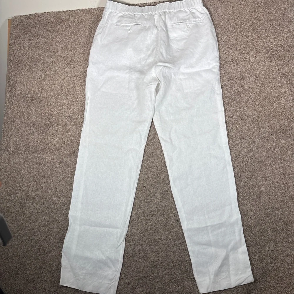 Inserch Linen Collection Mens White 100% Premium Linen Drawstring Pants Size L